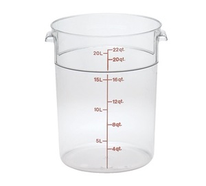 22 QUART CLEAR ROUND CONTAINER    6EA/CS